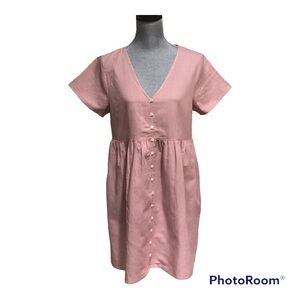 Madewell linen cotton blend dress size M new with tags